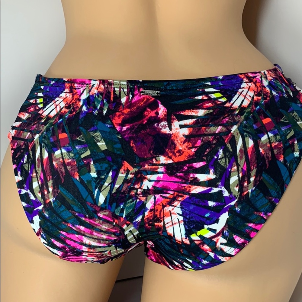 Pink Victoria’s Secret bikini bottom Bathing Suit fern print NWT Extra Small